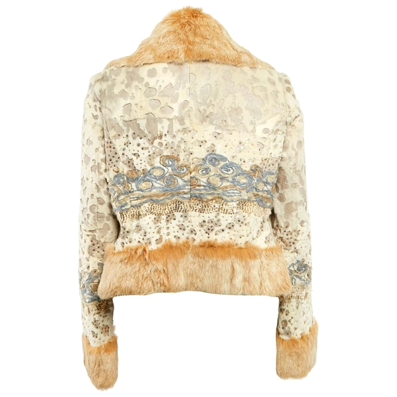 bebe Rabbit-fur Coat - Picture 2 of 4